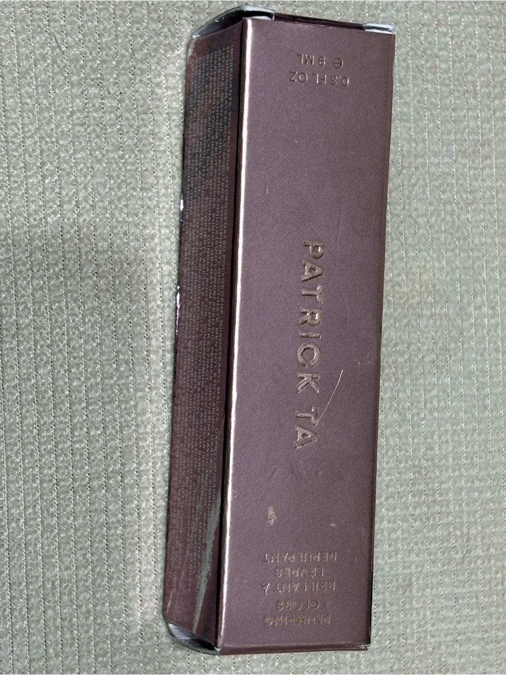 Patrick Ta Lip Product Box - Mauve Brown Packaging
